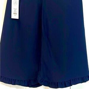 Draper James navy ruffle trim skirt